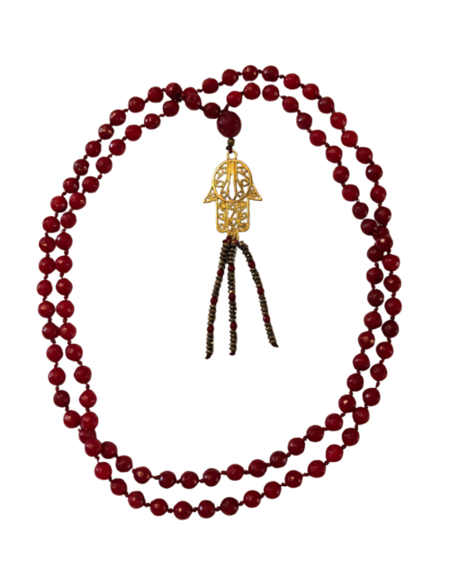 Japa Mala Ágata Roja y Hematita