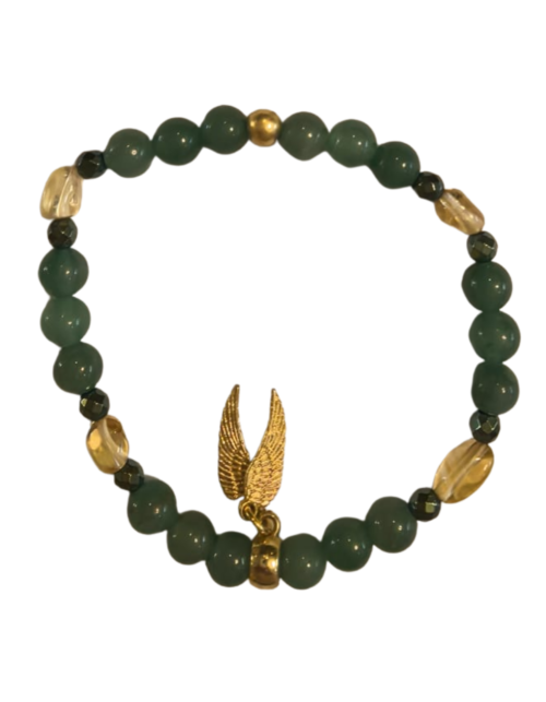 Pulsera Arcángel Rafael
Aventurina verde, Cuarzo Citrino y Hematita