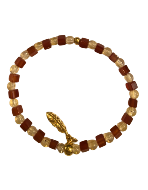 Pulsera Arcángel Uriel: el fuego de Dios. Cornalina y Cuarzo Citrino