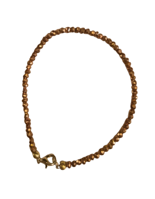 Pulsera Hilo Pirita Cobriza rondela facetada