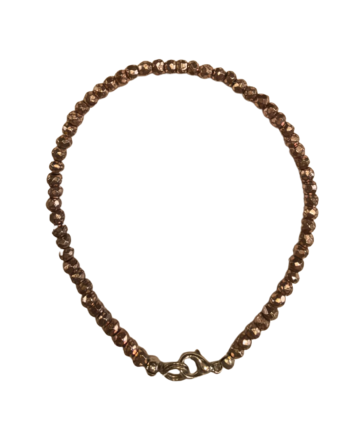 Pulsera Hilo Pirita Palo de Rosa rondela facetada
