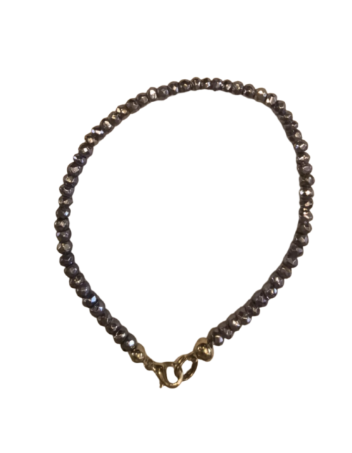 Pulsera Hilo Pirita Lila rondela facetada