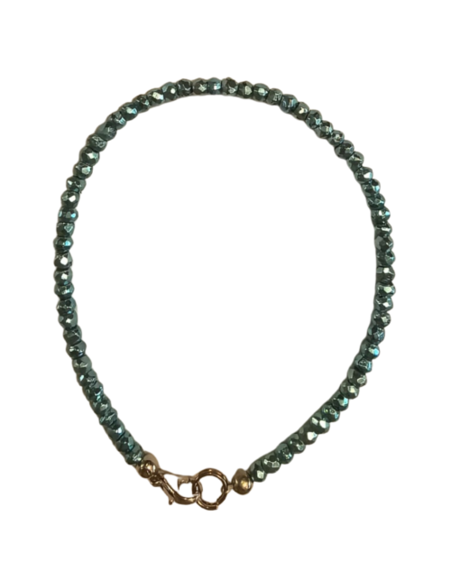 Pulsera Hilo Pirita Turquesa rondela facetada