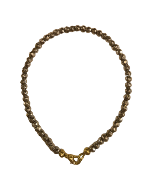 Pulsera Hilo Pirita Platinada rondela facetada