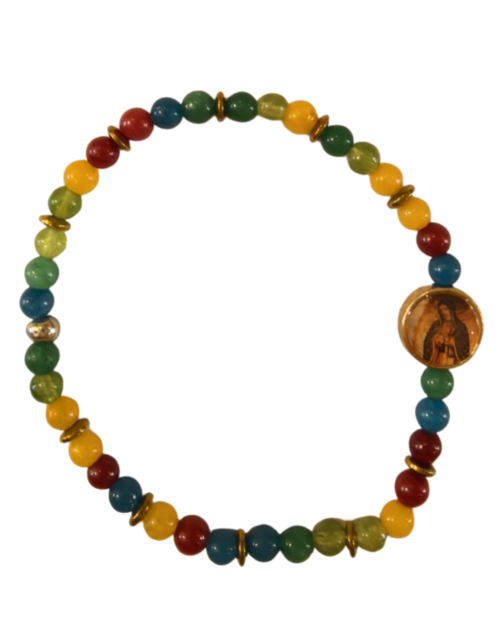 Pulsera Virgen de Guadalupe, ¿No estoy yo aquí que soy tu Madre? Ágata y Hematita